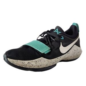 Nike PG 1 880304-002 Black & Light Aqua Size 5.5Y Big Boy Basketball Shoes Youth
